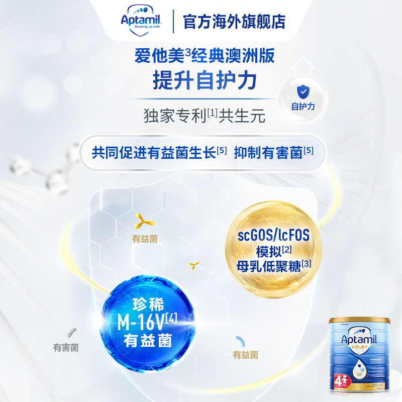 爱他美官方海外旗舰店澳洲进口Aptamil新西兰爱他美4段四段金装24个月以上婴儿奶粉单罐2