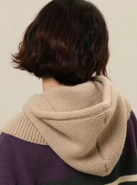韩国帽子围脖一体女秋冬季保暖护耳毛线帽新款围脖一体披肩针织帽