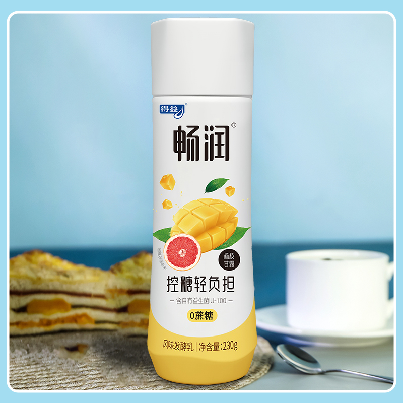 得益畅润0蔗糖杨枝甘露230g/瓶风味发酵乳生牛乳果味酸奶 - 图2