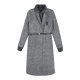 Sdeer denim splicing fake two-piece woolen coat