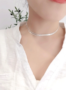 小众设计冷淡风双层开口锁骨链