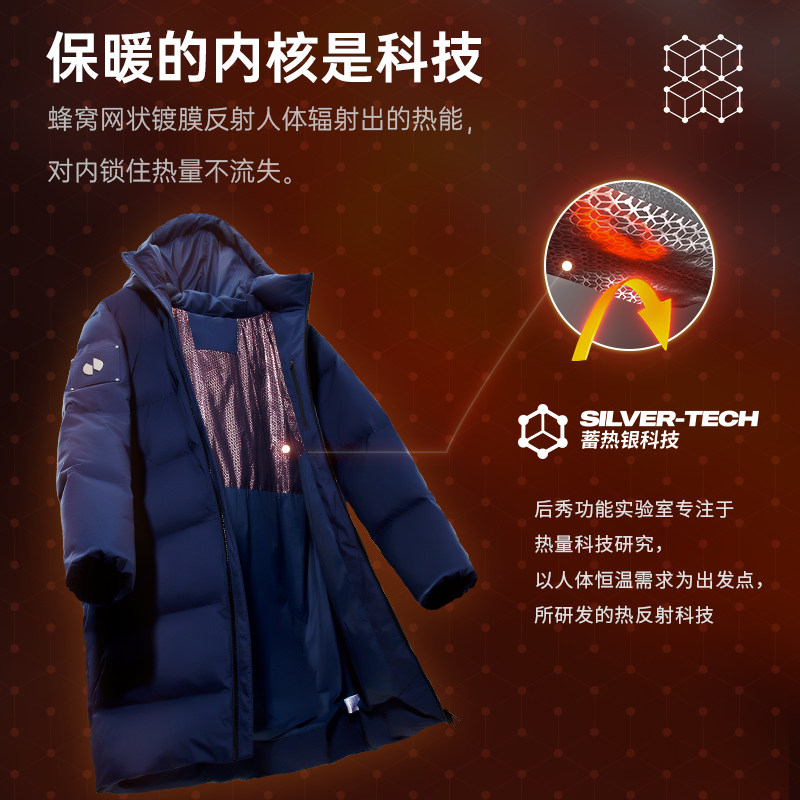 hotsuit后秀羽绒服男2025秋冬新款户外防风保暖加厚连帽长款外套