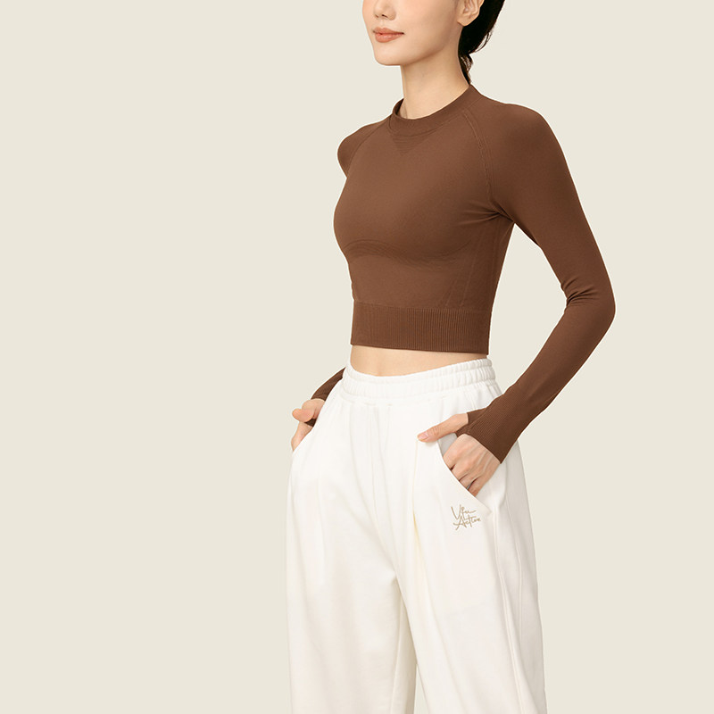 vfu一体织瑜伽服女健身长袖紧身衣 VFU运动健身衣