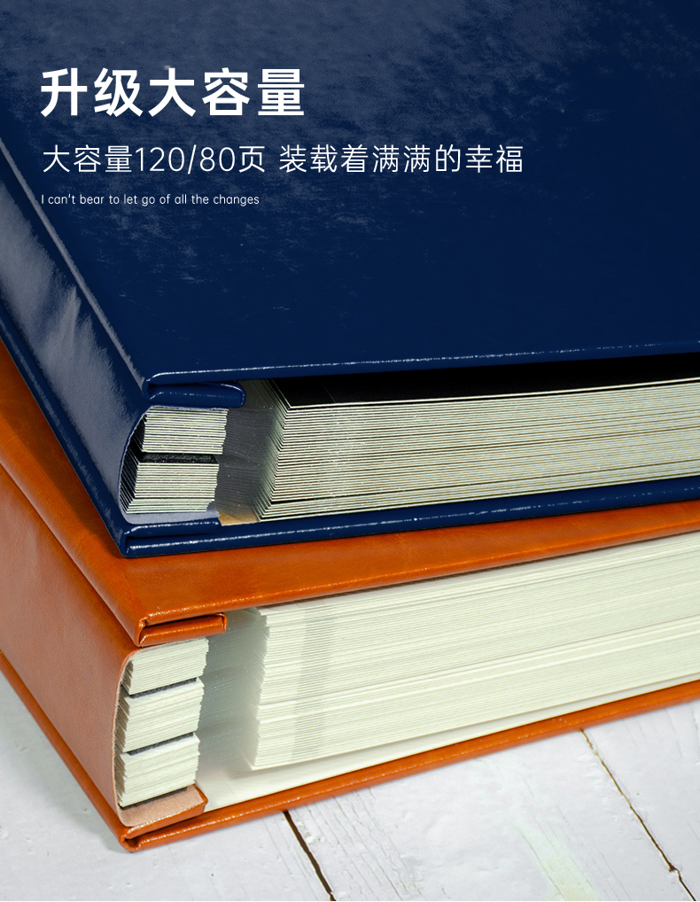 diy皮质相册家庭大容量6寸7寸影集覆膜情侣成长相簿自粘贴纪念册-图1