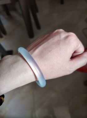 58-59圈口天然玛瑙手镯女款冰种白月光荔枝冻玉髓手镯少女款礼物