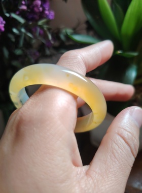 特惠童镯天然原色无烧无染色原矿原色海洋飘花玉髓手镯玛瑙