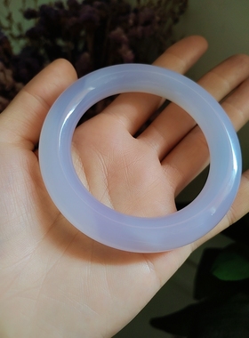 56圈口天然胖圆条芋泥波波玉髓手镯玛瑙玉镯女高温