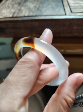 童镯天然原色无烧无染色海洋玉髓手镯豹纹玛瑙玉镯礼物送女友