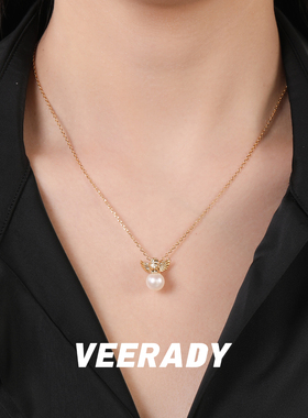 S925纯银小天使天然淡水珍珠项链