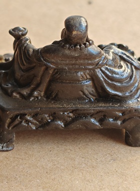 弥勒佛黄铜笑脸佛祖如意赐福观音小摆件纯铜财神爷挂件佛