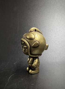 迷你纯铜迪迦小铜人DIY钥匙扣挂件奥特蔓卡通手办模型铜摆件礼物