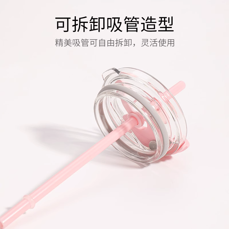 FACE新款樱花玻璃杯带盖网红吸管杯高颜值双层咖啡杯办公室水杯