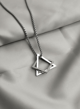 几何项链男潮ins冷淡风嘻哈男生简约潮牌学生简约个性衣服配饰潮