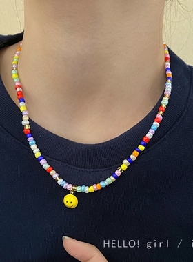 甜酷辣妹项链女韩版ins潮小众设计感百搭卫衣链配饰仿珍珠颈链