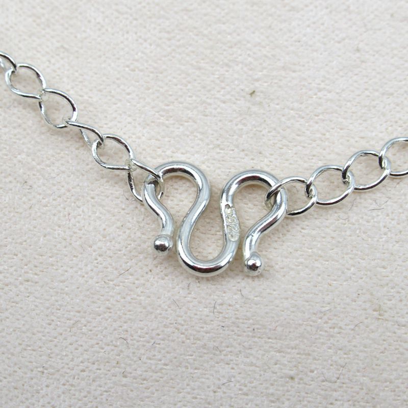 925银S钩W钩M钩925纯银弹簧扣子鱼钩扣珍珠项链扣头搭扣延长链 - 图2