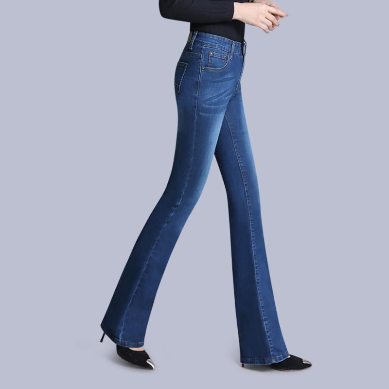 春季新款微喇叭牛仔裤女士高腰修身显瘦弹力时尚大码宽松百搭长裤,淘宝优惠券,粉丝福利购,淘宝优惠卷