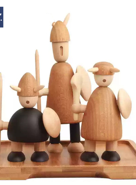 AIVTAI/创意设计师摆件 jacob jensen wooden viking维京海盗