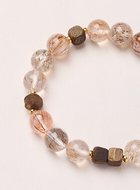 天然超七水晶手链吉金槐序直切方块天然沉香手串招财手饰