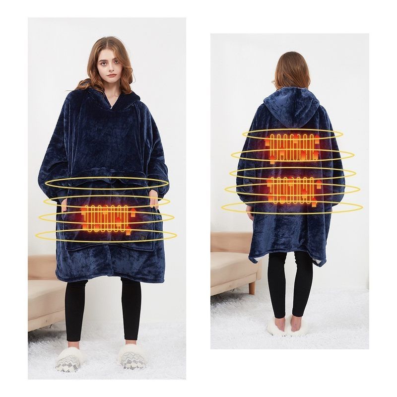 H oodie blanket hoodie TV blanket连帽卫衣毯户外USB加热情侣毯 - 图1