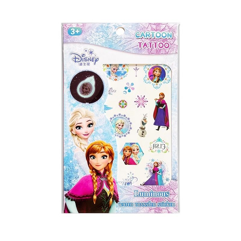 迪士尼夜光纹身贴儿童卡通冰雪奇缘爱莎公主女孩水转印粘贴画可水洗透明贴纸装饰小礼品生日礼物送全班手表贴,淘宝优惠券,粉丝福利购,淘宝优惠卷