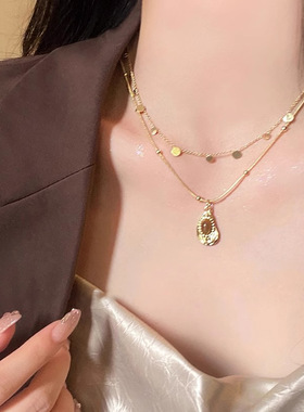 美拉德虎眼石串珠叠戴项链女秋冬高级毛衣卫衣链2026新款爆款颈链