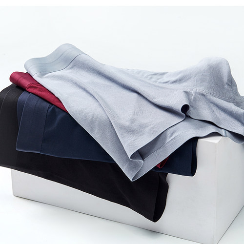 内裤男莫代尔60支无痕大码平角裤头抑菌男士透气大红本命年四角裤 - 图3