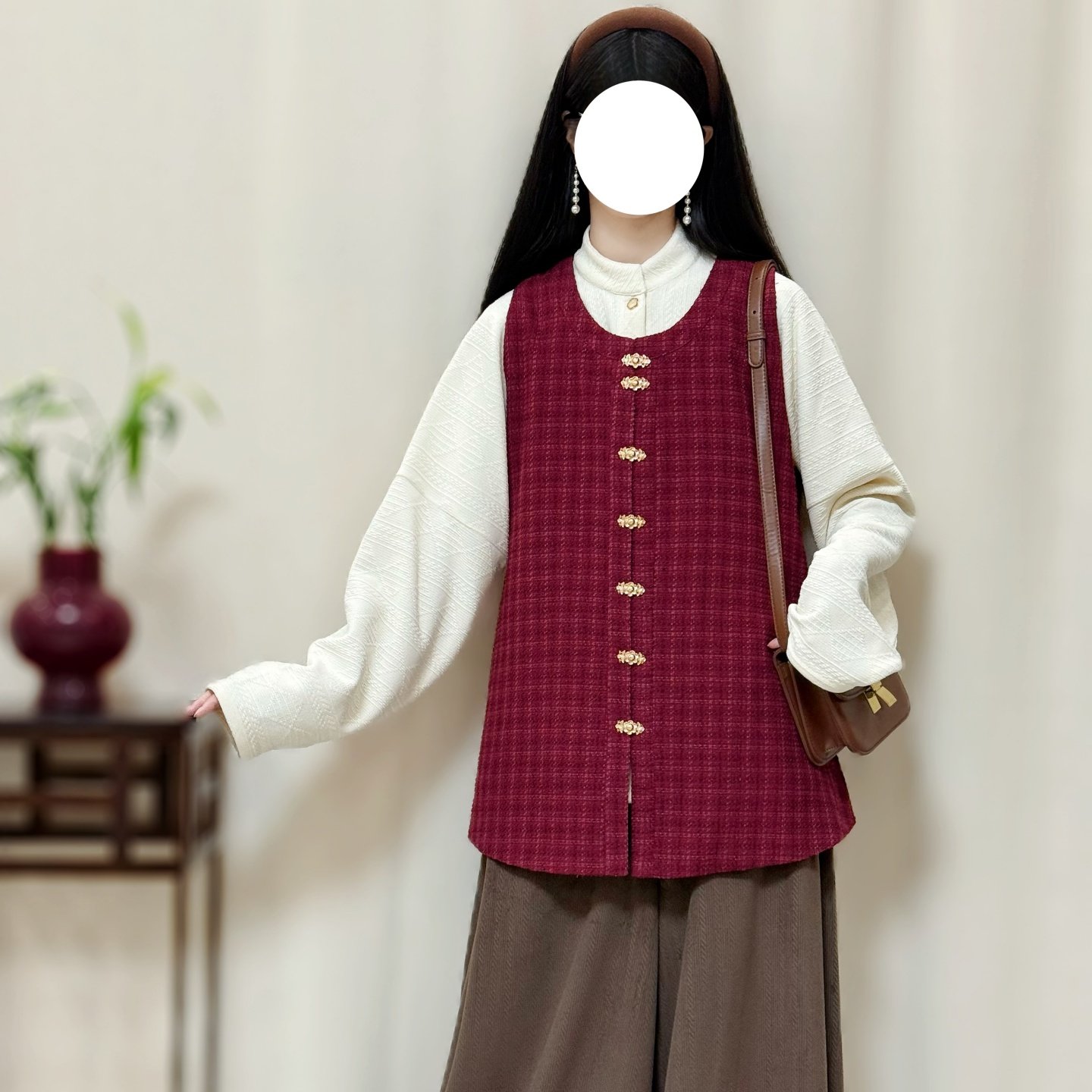 【030】两三松秋冬带兜汉服比甲针织弓袋袖改良短领日常明制汉服,淘宝优惠券,粉丝福利购,淘宝优惠卷