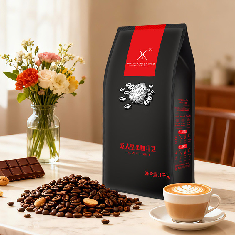 咖啡豆商用1KG意式拼配重度烘培无酸油脂王美式牛奶研磨黑咖啡粉,淘宝优惠券,粉丝福利购,淘宝优惠卷