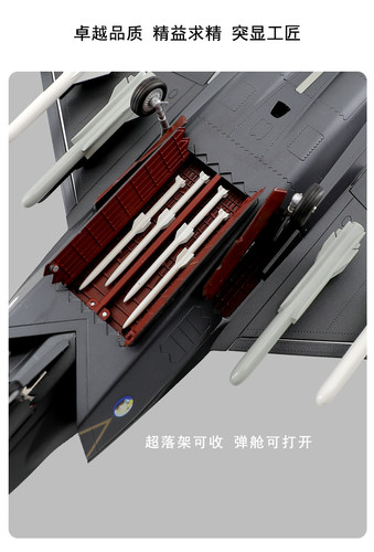 1:36国产歼31战斗机模型合金J-31飞机模型鹘鹰航模军事纪念品摆件 - 图2