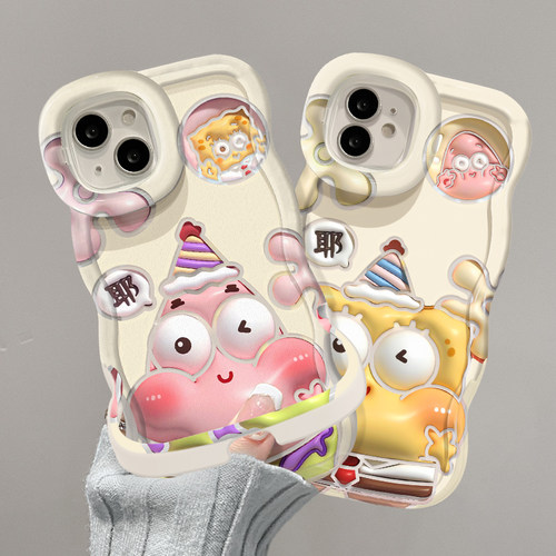 适用于苹果17promax手机壳新款iPhone16海绵宝宝15plus透明14/13隐形双支架一体软硅胶12创意11全包保护套xs - 图2