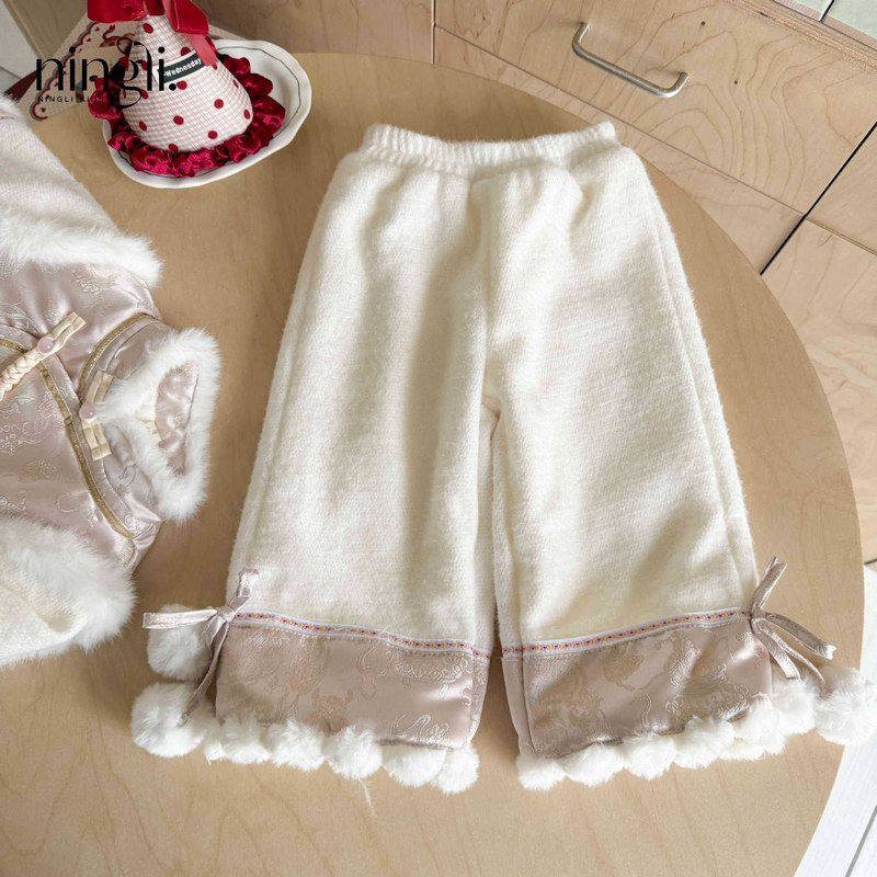 【柠里】女童新中式26冬季套装宝宝古风加绒加厚新年装儿童唐装,淘宝优惠券,粉丝福利购,淘宝优惠卷