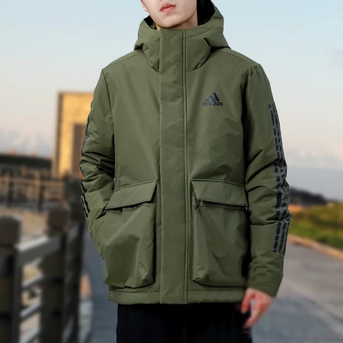 Adidas, зимний пуховик, спортивная куртка для отдыха с капюшоном