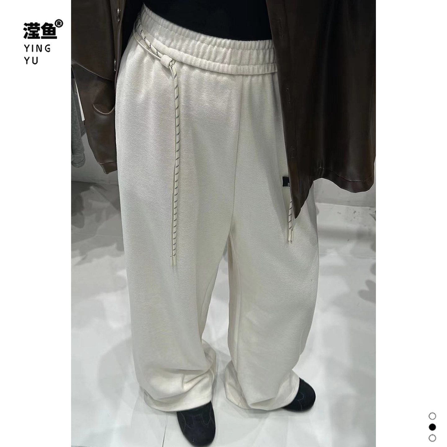 演曦 Y3311大码秋季带腰绳休闲长裤宽松高级感显瘦爆款百搭阔腿裤,淘宝优惠券,粉丝福利购,淘宝优惠卷