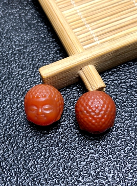 南红玛瑙回纹无相佛龙百香佛头雕刻圆珠diy文玩手串配件手链配饰