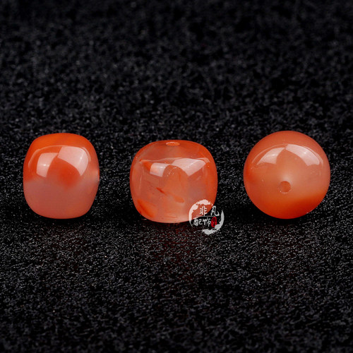 天然南红玛瑙冰飘火焰老型桶珠隔珠散珠顶珠星月金刚菩提配饰搭配 - 图0