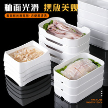 Pure White Melamine Cutlery Fire Pot Shop Commercial Matching Dish Restaurant Special Buffet Tray Plastic Rectangular Dish