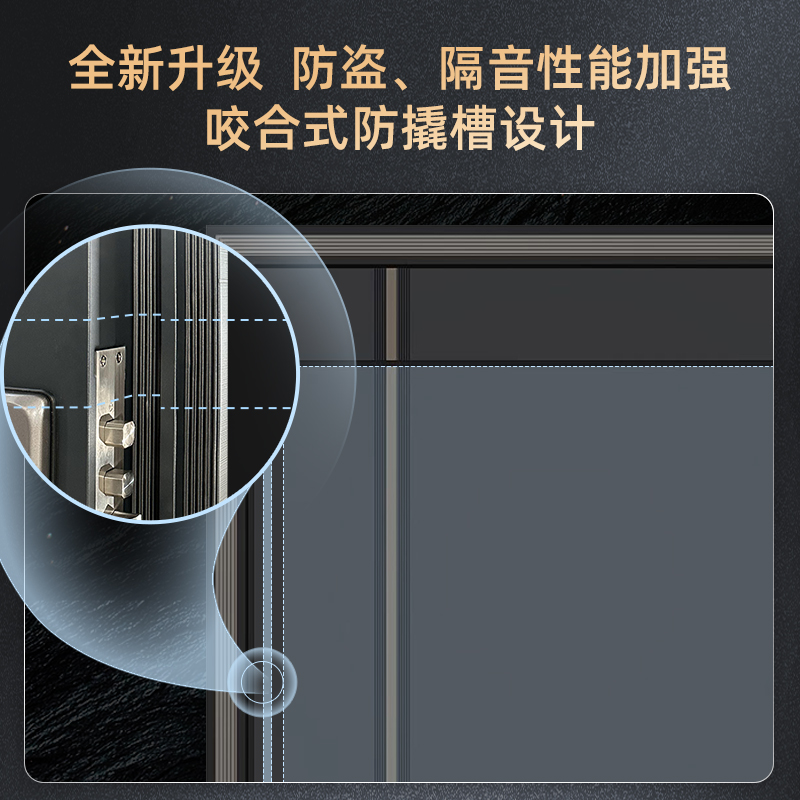 星月神家用甲级防盗入户门锌合金别墅隔音人脸识别智能锁子母门3 - 图3