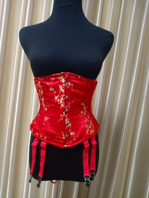 红色新款哥特式宫廷马甲收腹束腰塑身衣钢骨corset绑带束腹紧身衣