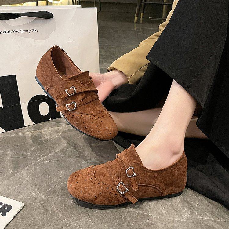 2026春季新款圆头粗跟内增高复古时尚气质皮带扣舒适百搭乐福单鞋,淘宝优惠券,粉丝福利购,淘宝优惠卷