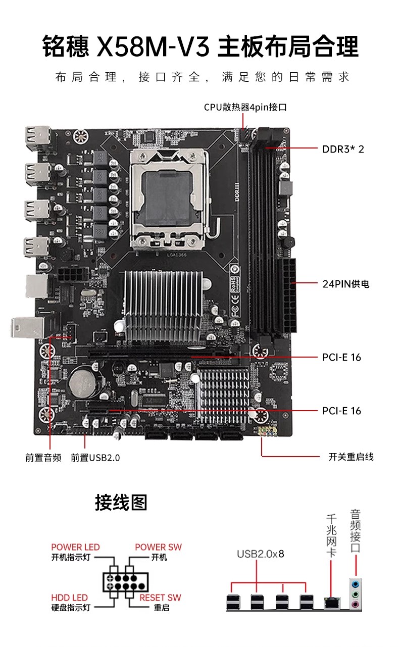 保3年！全新铭穗x58 x79主板cpu套装1366针X5650台式电脑x99游戏-图3