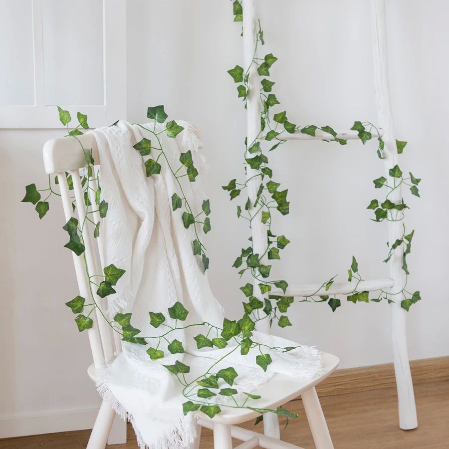 210Cm Artificial Hanging Christmas Garland Plants Vine Leave - 图1