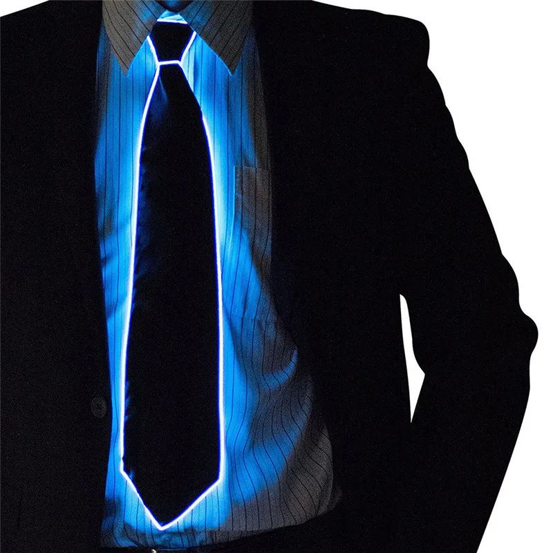 Men Glowing Tie EL Wire Neon LED Luminous Party Haloween Chr - 图3