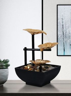 装饰品礼物七彩招财摆件循环水陶乔迁家居办公室流水摆件客厅高级