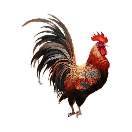 Rooster crowing big red rooster zodiac sticker wall decoration painting living room wallpaper self-adhesive good luck head wall sticker