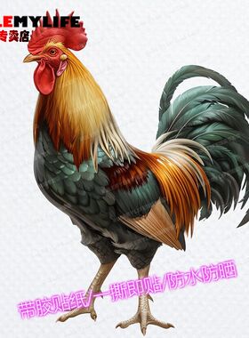 鸿运当头大公鸡防水自粘墙贴门贴