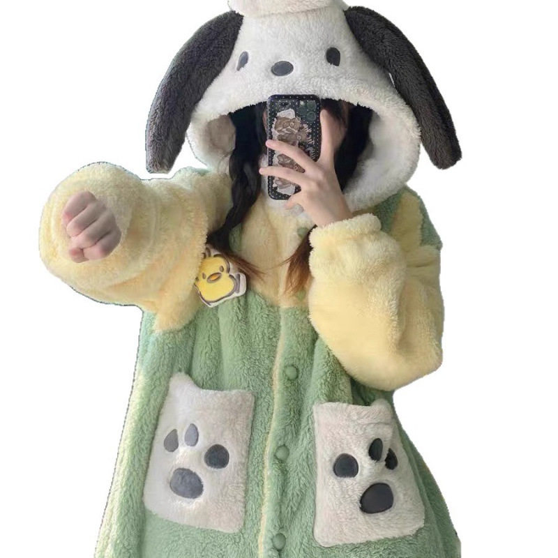 加厚睡袍女冬季新款珊瑚绒可爱浴袍卡通睡衣学生克外穿睡衣,淘宝优惠券,粉丝福利购,淘宝优惠卷