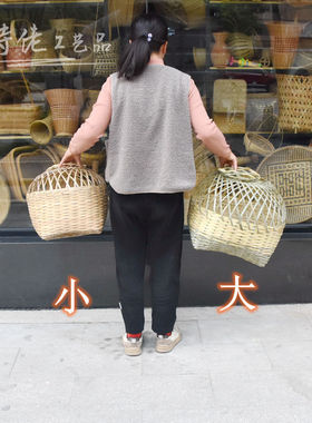 竹编鸡鸭宠物大小狗窝竹笼子家用