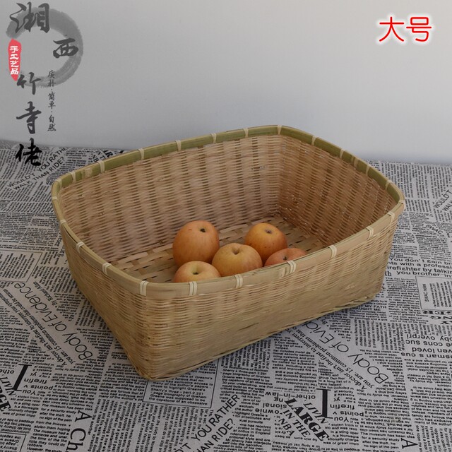 Handmade bamboo basket square basket storage and placement