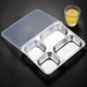 316 stainless steel fast food plate food grade 304 student dining plate divided into grid adults with lid employee canteen lunch box