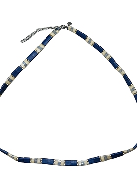 VIKIKO限量925银扣黄色彩色玻璃方块锁骨链女可爱简约项链小礼物